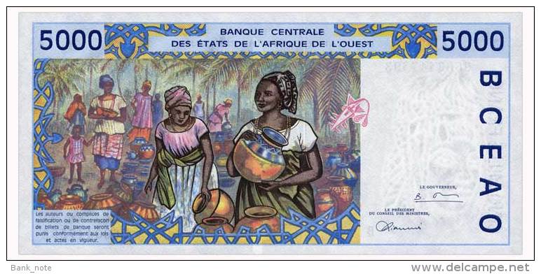 WEST AFRICAN STATES BENIN 5000 FRANCS 1996 Pick 213Be Unc - West-Afrikaanse Staten