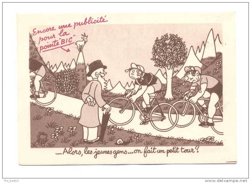 Carte Publicitaire   Pointe BIC  "Alors, Les Jeunes Gens... On Fait Un Petit Tour?..." Illust. J.Effel - Effel