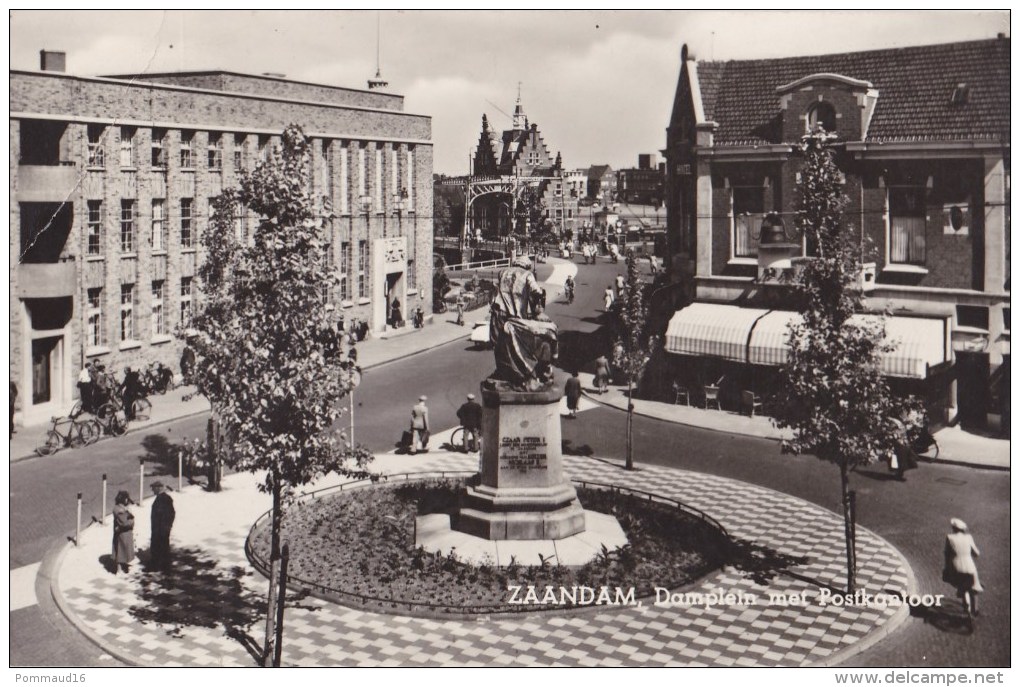 CPSM Zaandam Damplein Met Postkantoor (bureau De Poste) - Animée - Zaandam