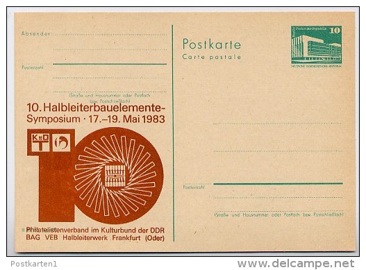 DDR P84-14-83 C25 Postkarte Zudruck HALBLEITERBAUELEMENTE Frankfurt/Oder 1983 - Cartes Postales Privées - Neuves