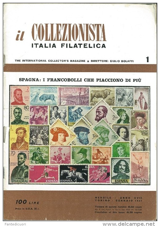 Rivista Il Collezionista, Bolaffi Editore N. 1 Anno 1961 - Italiane (dal 1941)