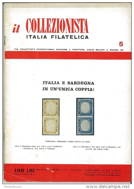 Rivista Il Collezionista, Bolaffi Editore N. 5 Anno 1961 - Italiane (dal 1941)