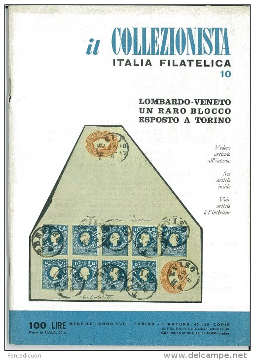 Rivista Il Collezionista, Bolaffi Editore N. 10 Anno 1961 - Italien (àpd. 1941)