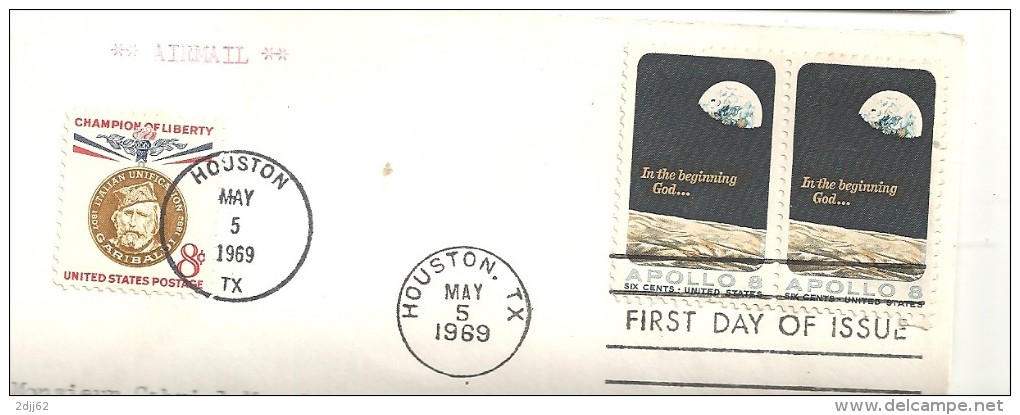 Lune, Terre, Houston, 1959 - Enveloppe Complète (N401) - Afrika