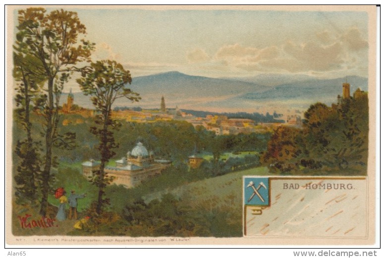 Bad Homburg Germany, W Anter Artist Image Landscape Scenery 1900s Vintage Postcard - Bad Homburg