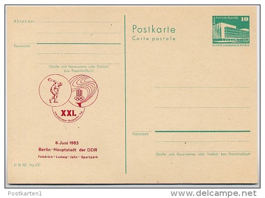 DDR P84-23-83 C30 Postkarte Zudruck OLYMPISCHER TAG Berlin 1983 - Cartes Postales Privées - Neuves