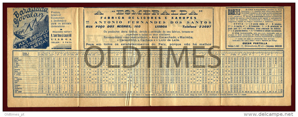 PORTUGAL - HORARIO DOS COMBOIOS DA LINHA DE CASCAIS  - VARIAS PUBLICIDADES - 1936 OLD TIMETABLE - Europe