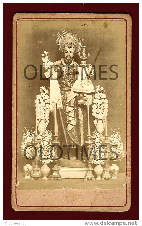 PORTUGAL - FIGURAS DE SAO JOSE E MENINO JESUS - 1900 REAL PHOTO - Godsdienst & Esoterisme