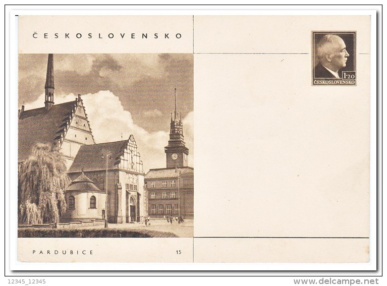 Tsjechoslowakije, Postcard Unused, Pardubice - Postales