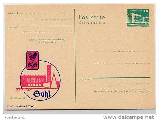 DDR P84-35a-83 C42-a Postkarte Zudruck EM VOLLEYBALL Suhl 1983 - Postales Privados - Nuevos