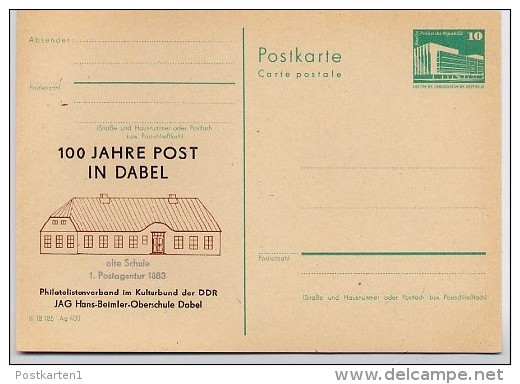 DDR P84-36-83 C43 Postkarte Zudruck 100. J. POST DABEL 1983 - Cartes Postales Privées - Neuves