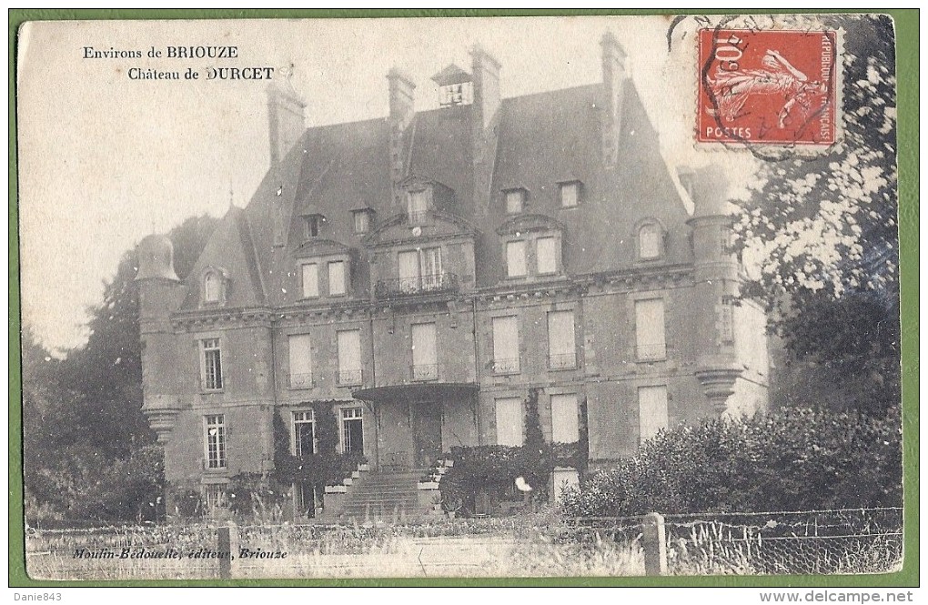 CPA Vue Rare Mais Abimée - ORNE - ENVIRONS DE BRIOUZE - LE CHATEAU DE DURCET - Moulin Bédouelle éditeur - Briouze