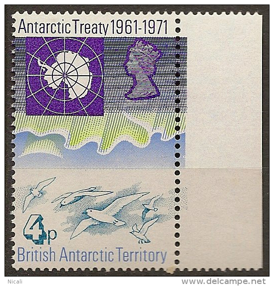 BRITISH ANTARCTIC 1971 4p Petrel SG 39 UNHM #BS11+ - Unused Stamps