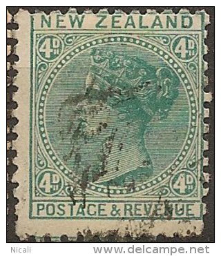 NZ 1882 4d QV P12x11.5 SG 199 U #BE215 - Gebraucht