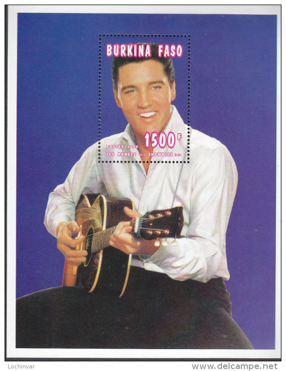 BURKINA FASO, 1995 ELVIS PRESLEY MINISHEET MNH - Burkina Faso (1984-...)