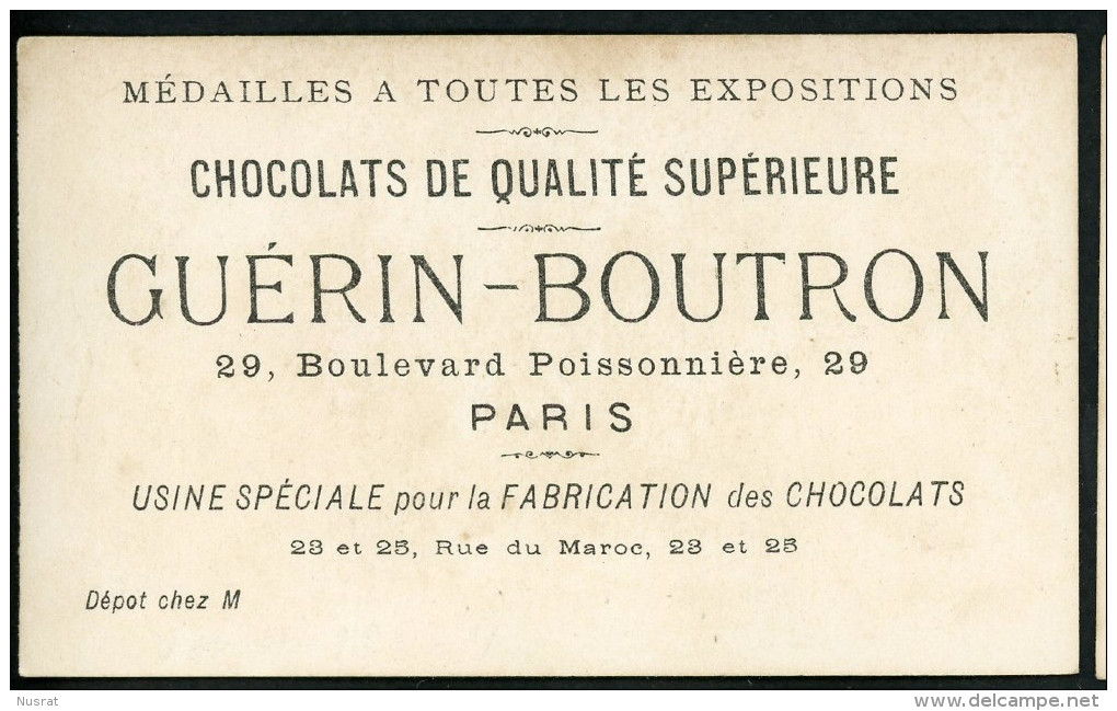 Chocolat Guérin Boutron, Chromo Lith. Vallet Minot VM3-24, Cinq Garçons, Thème Militaria, Fusil, Pas De Chance - Guérin-Boutron