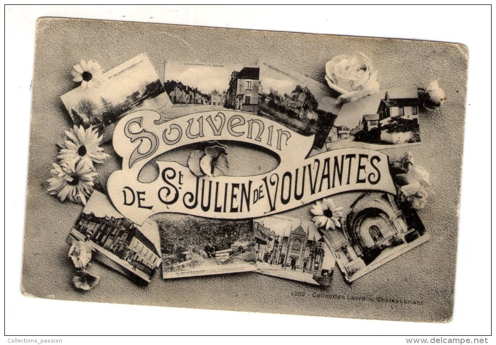 Cp , 44 , Souvenir De SAINT JULIEN DE VOUVANTES , Voyagée 1912 - Other & Unclassified