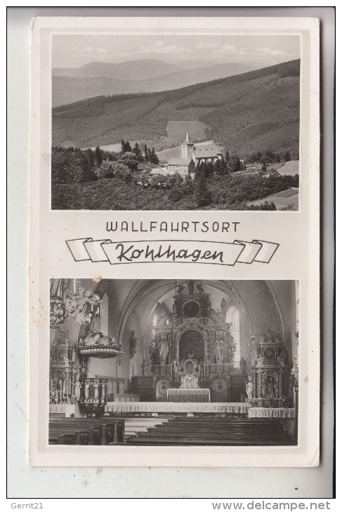 5942 KIRCHHUNDEM - KOHLHAGEN, Wallfahrtskapelle, Landpoststempel "Wirmer über Altenhundem", 1957 - Olpe
