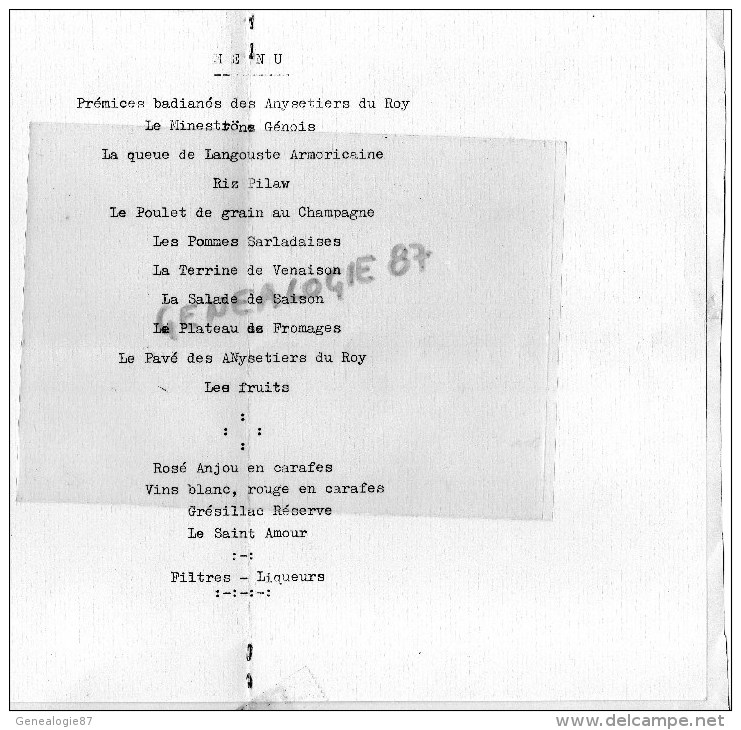 87 - LIMOGES - BANQUET DEPART RETRAITE M. GIROIR INSPECTEUR DIVISIONNAIRE TRAFIC- 28-9-1957- TRAITEUR JONVAUX-CONDAMINE - Menükarten