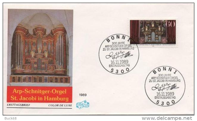 ALLEMAGNE GERMANY BUND Poste 1273 FDC ETB 1er Jour Arp-Schniter Orgel Organ Orgue St. Jacobi Hambourg - 1981-1990