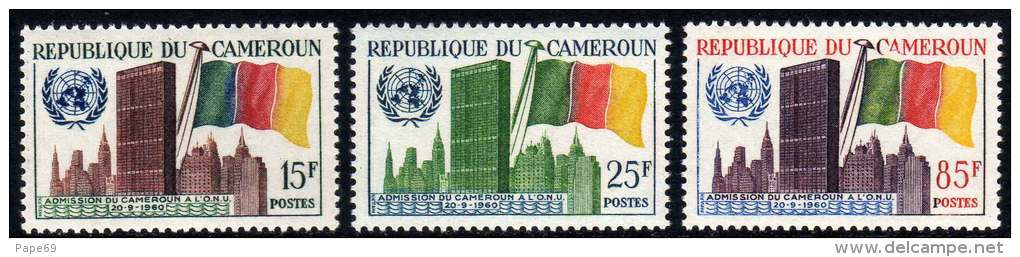 Cameroun  N° 317 / 19 XX Admission à L´O.N.U.. Les 3 Valeurs Sans Charnière  TB - Cameroon (1960-...)