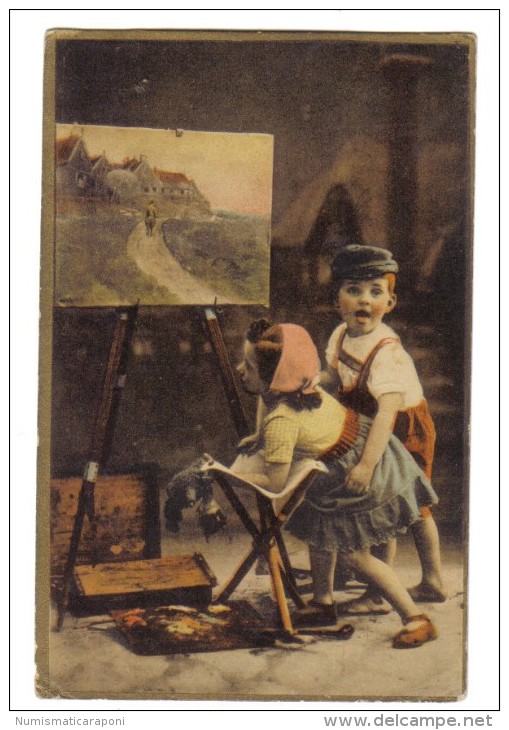 Bambini  E Quadro VIAGGIATA 1905 COD.C 1601 - Gruppi Di Bambini & Famiglie