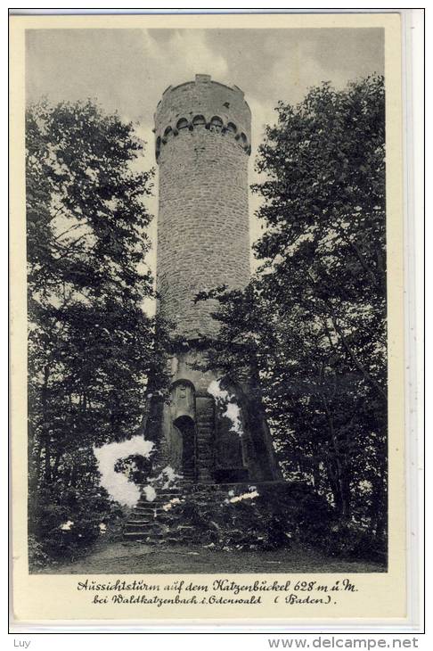 WALDBRUNN,  Waldkatzenbach  Im  Odenwald - Aussichtsturm  - Stempel Eberbach,   1938 - Waldbrunn