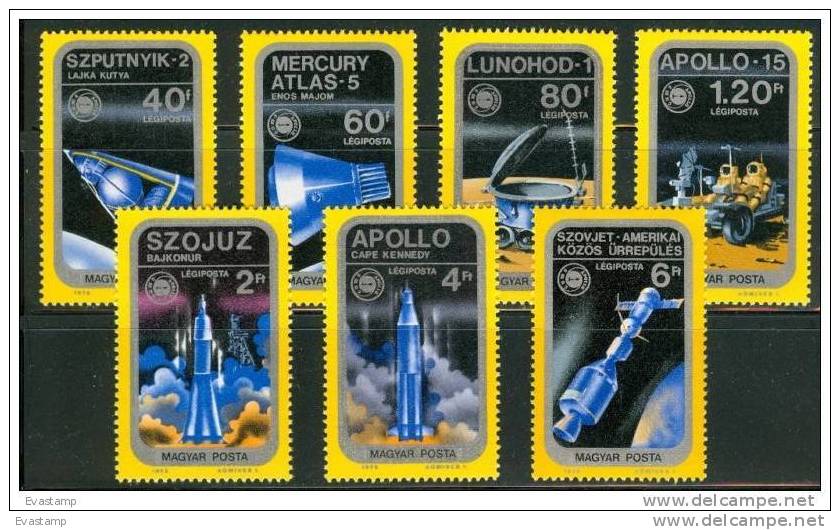 HUNGARY - 1975.Apollo Soyuz Space Project Cpl.Set MNH! Mi:3046-3052. - Sammlungen