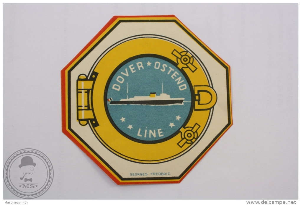 Dover Osten Line George Frederic Label- Original Boat Luggage Label - Sticker - Sonstige & Ohne Zuordnung