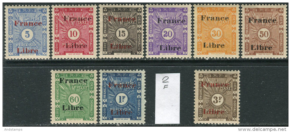 Cote Francaise Des Somalis 1943. Michel #29/38 (without #37) MNH/Luxe. Taxe - Neufs