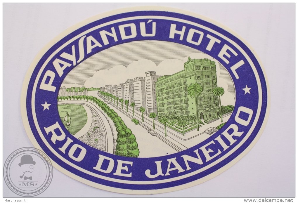 Payasandu Hotel, Rio De Janeiro - Brasil - Original Hotel Luggage Label - Sticker - Adesivi Di Alberghi