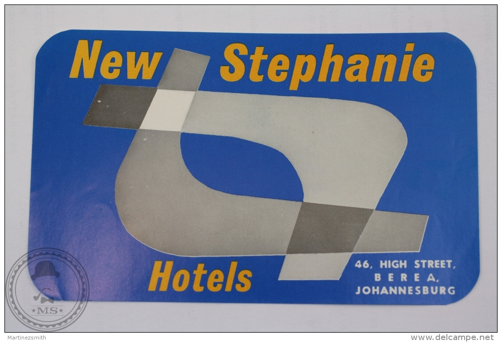 Hotel New Stephanie - Berea, Johannesburg - Original Hotel Luggage Label - Sticker - Hotel Labels