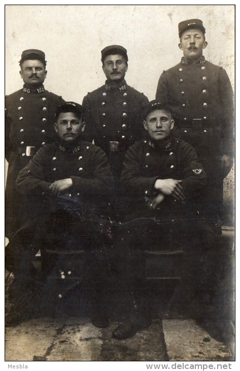 CPA -  CARTE PHOTO -  Groupe De Soldats Du 160éme  Régiment De Chasseurs ALpins - 1914-18