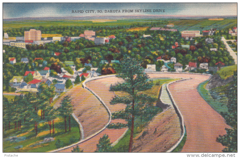 Rapid City - South Dakota  SD From Skyline Drive - Gate City Of The Black Hills - Unused - 2 Scans - Rapid City