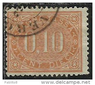 ITALIA REGNO ITALY KINGDOM  1869 SEGNATASSE TAXES DUE TASSE CENTESIMI 10 TIMBRATO USED - Taxe