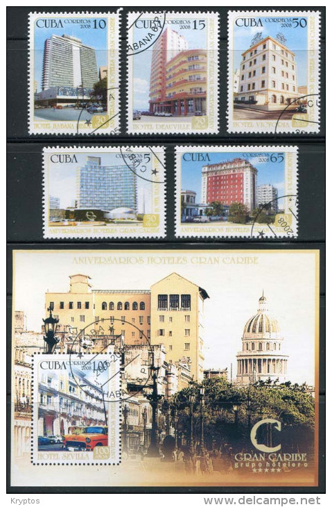 Cuba 2008 - Cuban Hotels (Complete Set + 1 Block) - Gebraucht