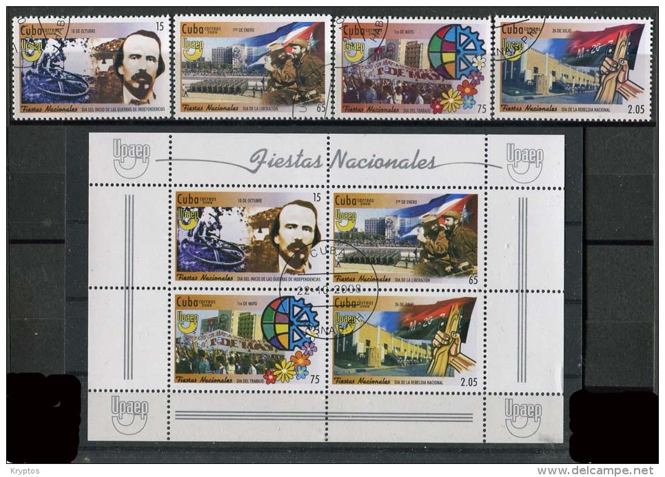 Cuba 2008 - America Issue "National Feasts" (Complete Set + 1 Block) - Used Stamps