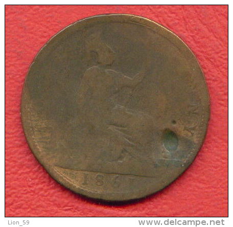 ZC860 / - ONE PENNY - 1861 - Great Britain Grande-Bretagne Grossbritannien - Coins Munzen Monnaies Monete - D. 1 Penny