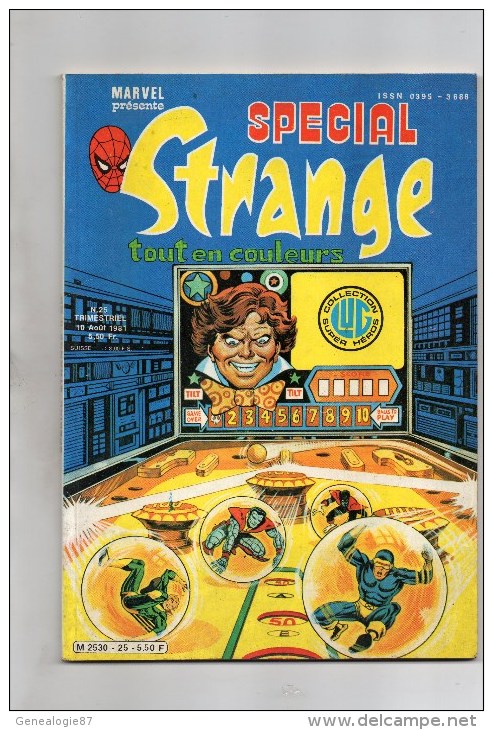 BD COMICS- STRANGE N°  25 DU 10 AOUT 1981- MARVEL  STAN LEE-  LES ETRANGES X-MEN-DANS UN PAYS D' ENFANCE - Strange