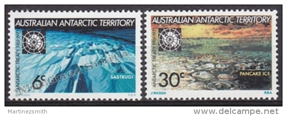 Australian Antartic Territory 1971 Yvert 19-20, 10th Anniversary Antartic Treaty - MNH - Unused Stamps