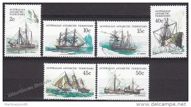Australian Antartic Territory 1981 Yvert 47-52, Ships (II) - MNH - Unused Stamps