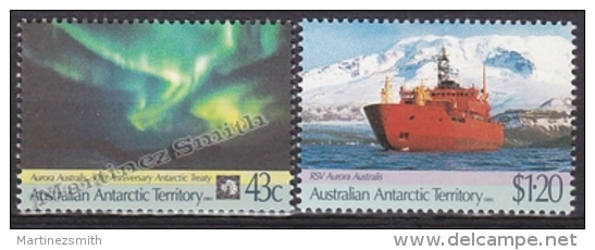 Australian Antartic Territory 1991 Yvert 88-89, 30th Ann. Antartic Treaty - MNH - Nuovi