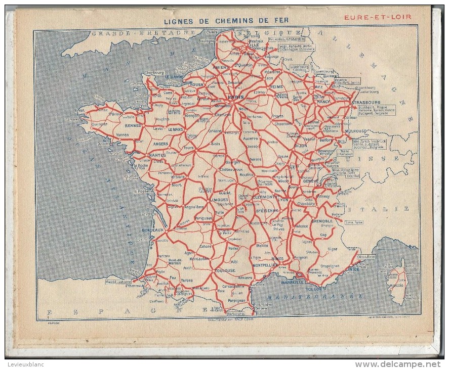 Almanach Des PTT/Avec Cahier Central/20 Pages/Eure Et Loir/Chartres /  Gloriette Et Acqueduc  / 1954      CAL165 - Formato Grande : 1941-60