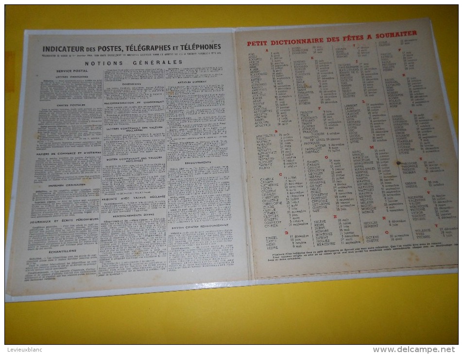 Almanach Des PTT/Avec Cahier Central/20 Pages/Eure Et Loir/Chartres /  Gloriette Et Acqueduc  / 1954      CAL165 - Tamaño Grande : 1941-60