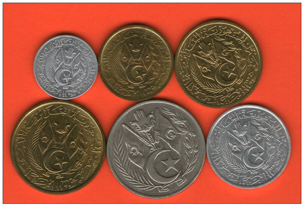 ** Complete Set  / Juego Completo  AH1383 1964  ** - 6 Coins 1 Centim - 1 Dinar - ARGELIA / ALGERIA / ALGERIEN - Argelia