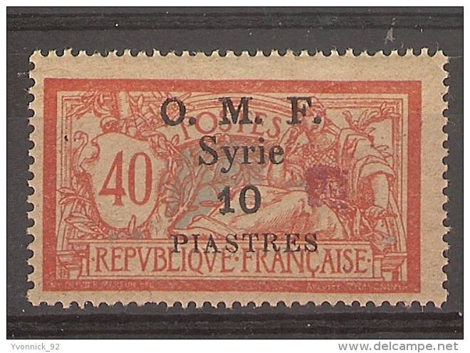 Syrie _40c Merson -  O.M.F- Syrie 10  Piastres N°53R - Other & Unclassified