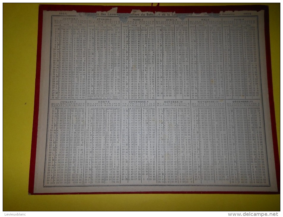 Almanach Des PTT/manque Feuillets Verso/  Nos Petits Compagnons/ 1956     CAL169 - Formato Grande : 1941-60