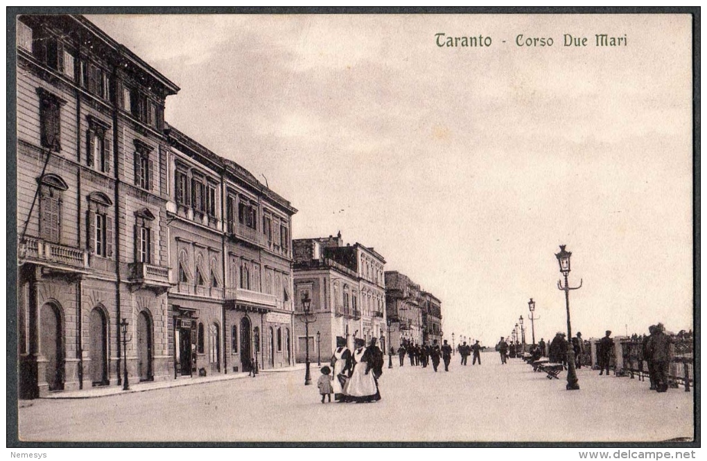 1911 TARANTO CORSO DUE MARI FP NV SEE 3 SCANS ANIMATA - Taranto