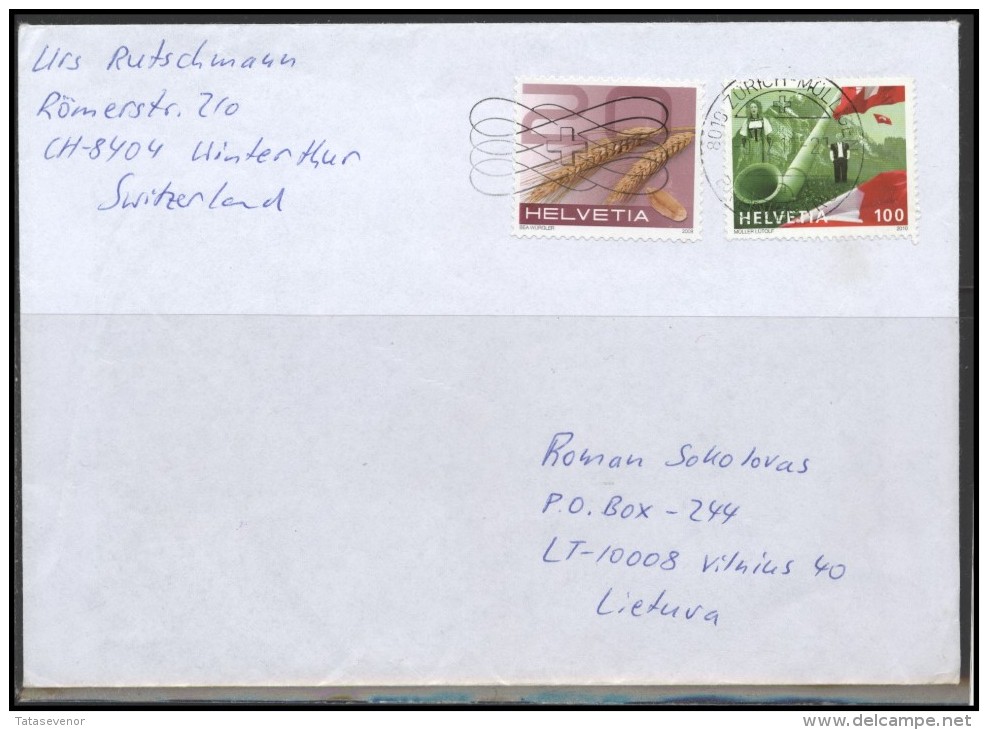 SWITZERLAND Postal History Brief Envelope CH 036 Bread Agriculture National Costumes - Storia Postale