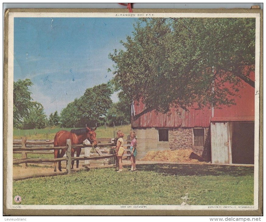 Almanach Des PTT/Avecfeuillets / Vive Les Vacances / Eure Et Loir / 1959     CAL174 - Tamaño Grande : 1941-60